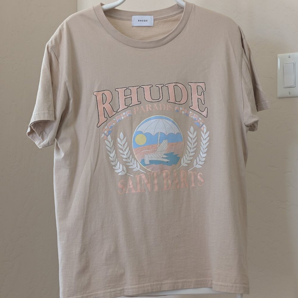 Rhude Beach Chair Tee Beige  – Medium – Good Condition